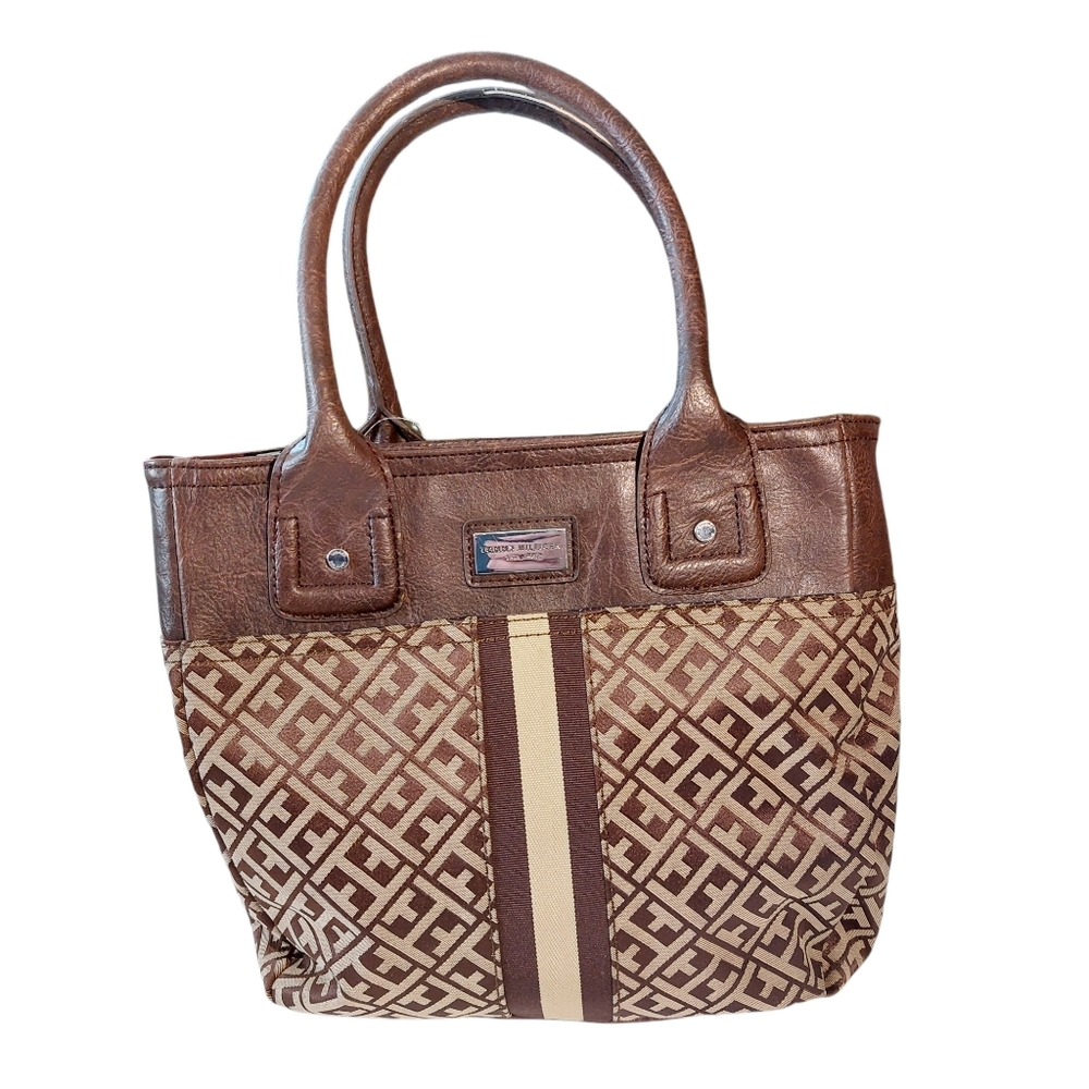 Tommy Hilfiger Signature Stripe Satchel Tote Bag 3 Compartment NWT